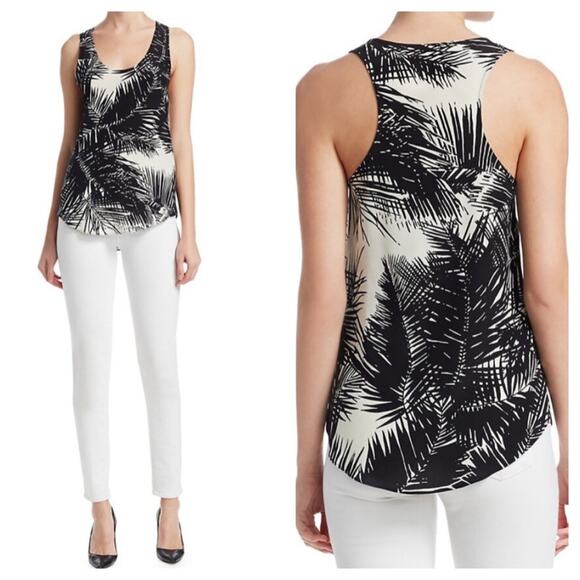 Theory Silk Palm Printed Tank Top - Picture 1 of 12